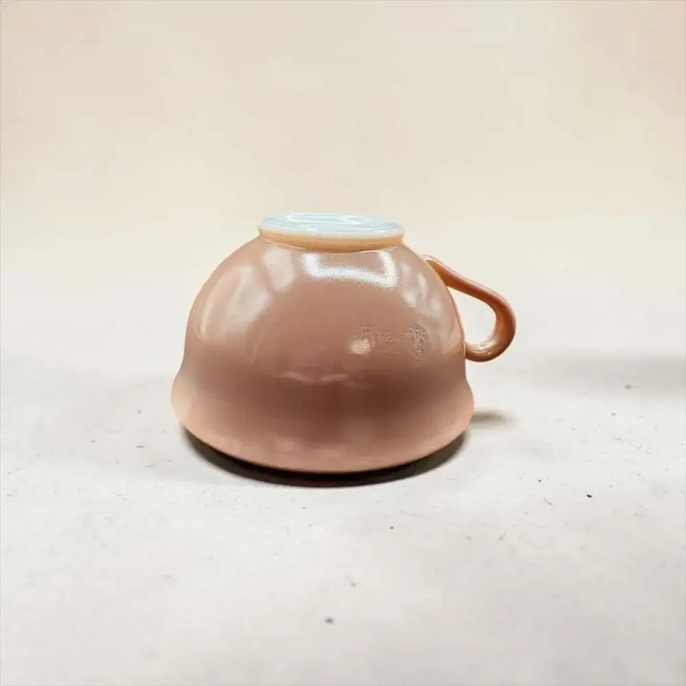 Hazel Atlas Ovide Cup And Saucer Rust Milk Glass